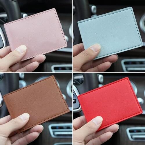 Fashion Credit Card Holder Driving License Cover Anti Protect ID Passport Bag Solid Color Unisex Small Wallet PU Leather Purse
