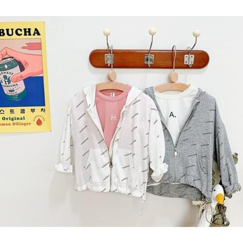 2021 New Childrens Hooded Sun Protection Clothing Summer Autumn Baby Boys Girls Thin Coat Patchwork Kids Sun Jacket Outwear