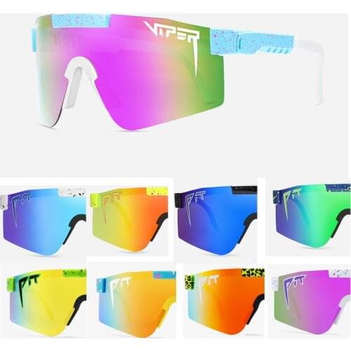 NEW luxury BRAND Mirrored Green red blue lens pit viper Sunglasses polarized men sport goggle tr90 frame uv400