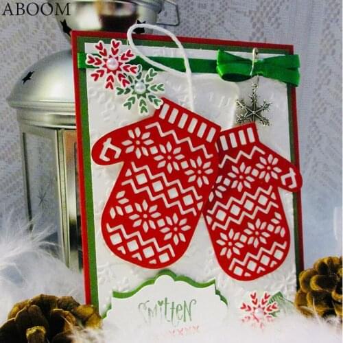 ABOOM New Metal Craft Woolen Gloves Paper Die cutting Dies For Scrapbooking DIY Christmas Wedding Halloween Decoration Cut Dies