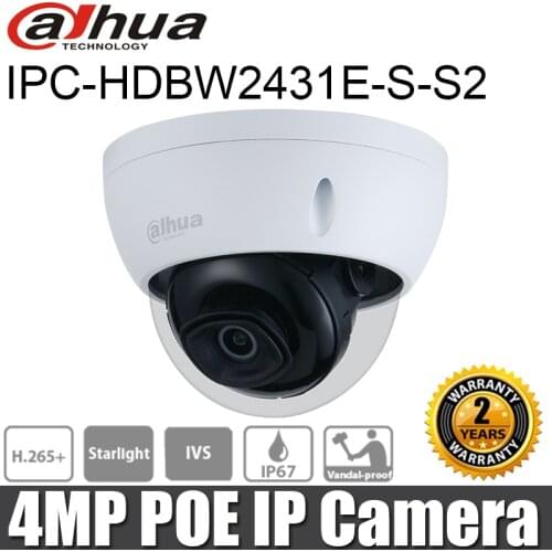 Original Dahua IP camera IPC-HDBW2431E-S-S2 4MP IR Mini Dome Network Camera POE starlight replace IPC-HDBW1431E CCTV Camera