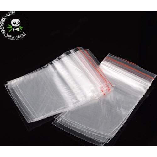 200Pcs Plastic Zip Lock Bags Resealable Packaging Bags Top Seal Rectangle Clear Jewelry Gifts Storage Zipper Bag 6x4cm