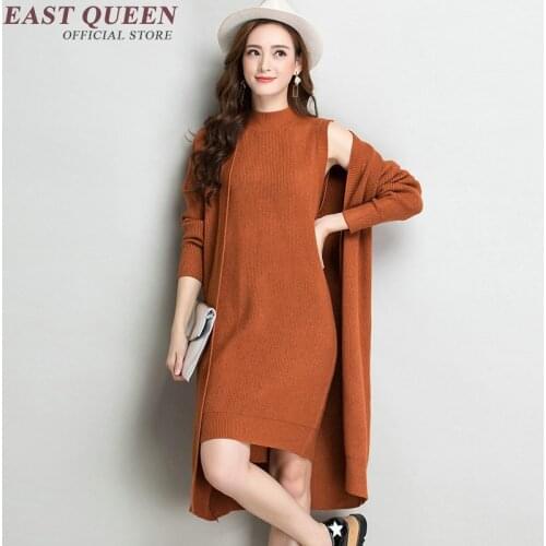 Sweater dress female winter warm knitted jumper dresses ladies autumns fashion christmas long woman winter dress 2018 DD120