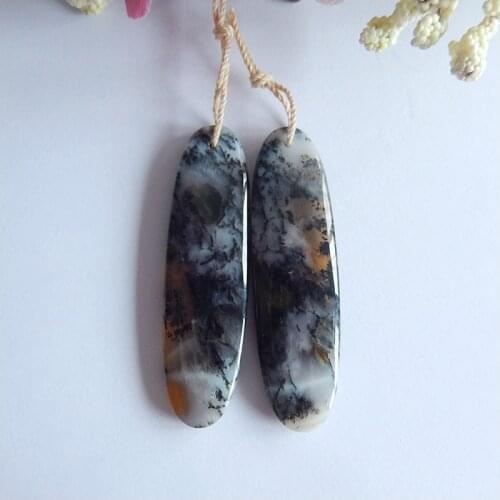 Birthday gift,Natural Arborization Opal Gemstone Fashion woman Earrings Bead,Semiprecious jewelry earring,47x13x4mm,10.4g