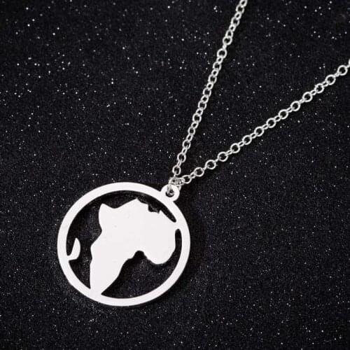 Simple South Africa map necklaces womens stainless steel fashion gold chains pendants jewelry on the neck 2020 chain necklace