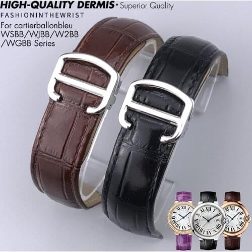 16 18 20 22mm High Quality Cartier Genuine Leather Watch Strap Bracelet For Men/Woman Replace Watchbands For Cartier Tank Solo