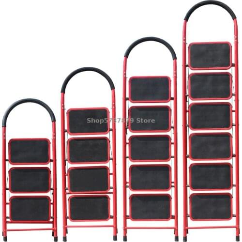 Ladder Household Folding Herringbone Ladder Indoor Ladder Decoration Ladder Wide Pedal Ladder Postal Thickening Mobile Stairs
