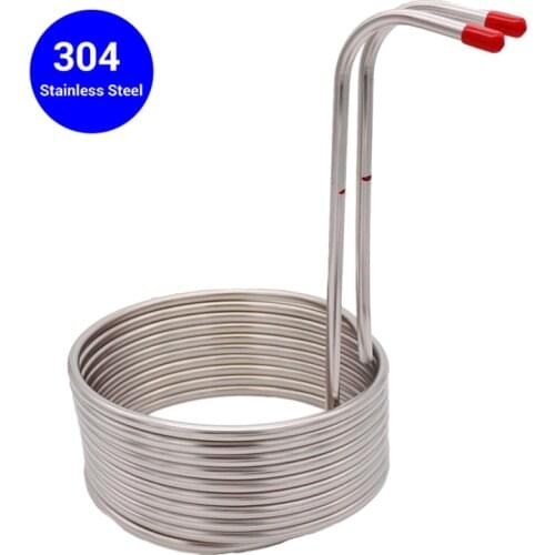 25ft(7.62m) Super Efficient Cooling Coil 3/8"(9.52)OD 304 Stainless Steel Tube Home Brewing Immersion Wort Chiller