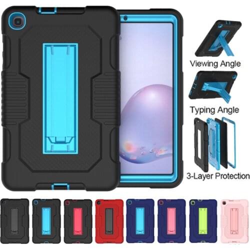 Heavy Duty Armor Stand Case For Samsung Galaxy Tab A 8.4 2020 T307 Shockproof Protective Shell Silicone Rubber Tablet Cover