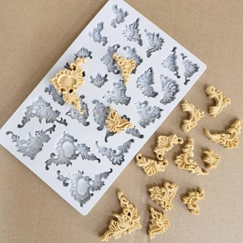 European-style texture fondant liquid silicon cake decoration embossed silicone mold DIY baking chocolate