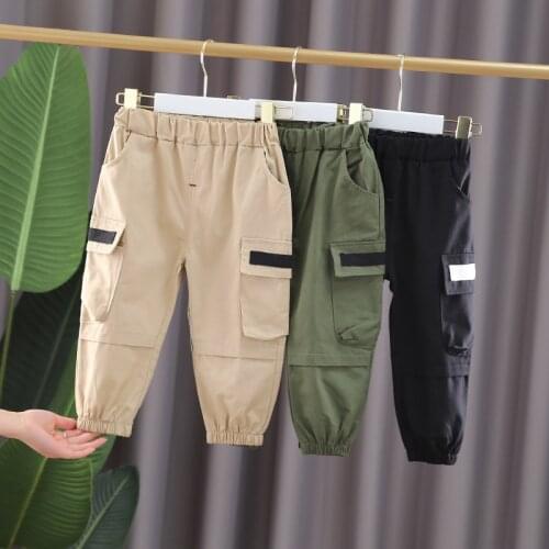 Spring And Autumn Models For Boys And Girls Korean Pocket Trousers, Baby Overalls, Childrens Casual Pants, Kids Clothing