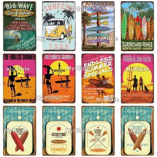 Surf Life Vintage Metal Sign Tin Sign Vintage Cafe Decoration Plaque Home Wall Decor Bar Sign Home Decor Poster Drop Shipping
