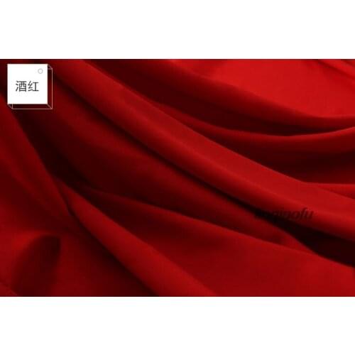 High-quality summer high-end chiffon impermeable twill silk fabric, solid color messy linen shirt dress diy clothing fabric