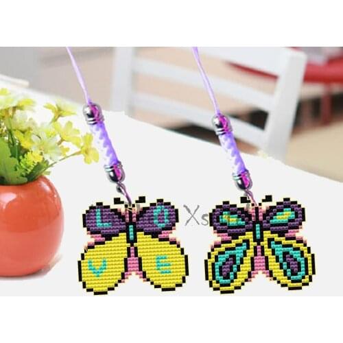 ZSMX64 Stich Kits Phone Key Bag Hanging Accessories Craft Needlework Embroidery Counted Cross-Stitching Kit Homefun Cross Stitch