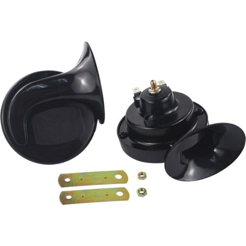 1 Pair 12V Motorcycle Waterproof snail horn Super sound monophonic Scooters Motorcycle accessories electric moped horn Black