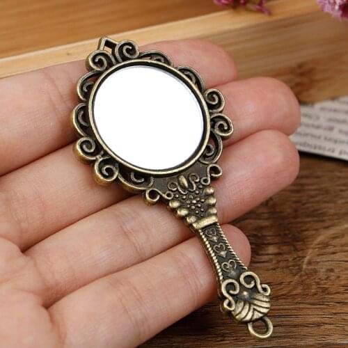 1Pc Vintage Metal Frame Mirror Dollhouse Miniature Bathroom Furniture for 1:6 Doll