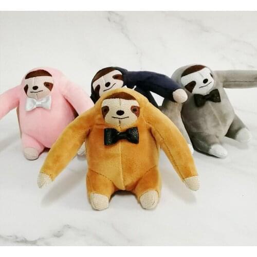 10PCS 10cm Simulation Sloth Favorite Decoration Bag Plush Mini Pendant Keychain Doll Ring Toy
