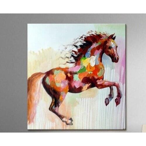 100%Handpainted Animal Pictures Running Horse Modern Abstract Wall Art Oil Painting On Canvas For Living Room Decor