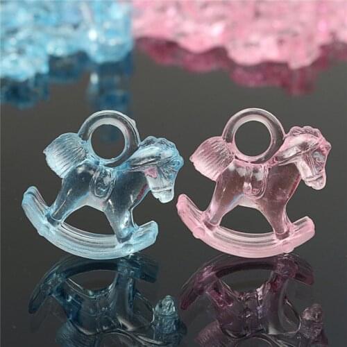 12pcs/Set Baby Shower Favors Gifts Plastic Mini Horse Christening Party Ornament Decoration Happy Brithday Childrens Day