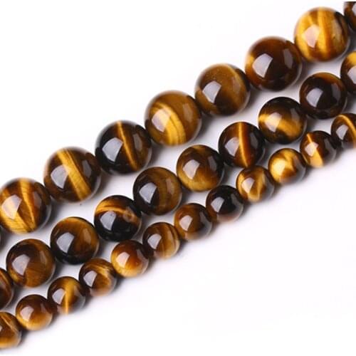 2-18mm Round Yellow Tiger Eye Beads Natural Stone Beads For Jewelry Making beads 15inch DIY Beads Bracelets For Women Trinket