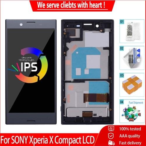 4.6'' For SONY Xperia X Compact F5321 LCD Display Touch Screen With Frame Digitizer Replacement For SONY Xperia X Mini Display