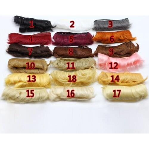 5CM BJD Doll fringe hair black falxen blown khaki DIY wigs handmade Short Curly doll bang wigs tress Doll Accessories