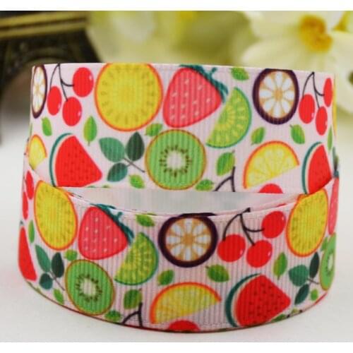 22mm 25mm 38mm 75mm Ruban satin fruit Character printed Grosgrain Ribbon Hair Accessories party decoration X-02223 10 Yards