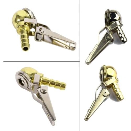 Car Truck Brass Air Pump Chuck Tyre Valves Tyre Tire Inflator Valves Connector 8mm Pump Valves Clip Tire Repair Tools