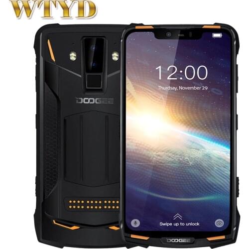 DOOGEE S90 Pro IP68 Waterproof 4G Mobile Phone 6.18" 6GB +128GB 5050mAh 16MP Android 9.0 Face ID NFC Wireless Charge Smartphone