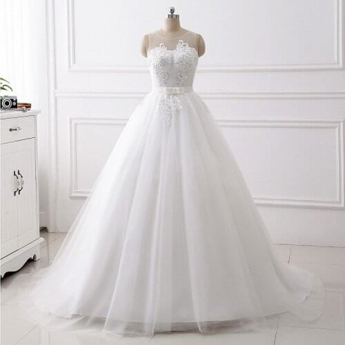 Elegant L&P DQL Studio Ball Gown Wedding Dress Real Pictures Soft tulle with Floral Applique Shining Sequins Beads Bridal Gowns