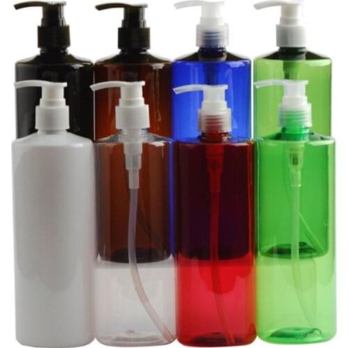 White Black Amber Clear 500ml 12pcs Plastic Shampoo Empty Lotion Container Foam Pressed Pump Bottle For Soap Shower Gel