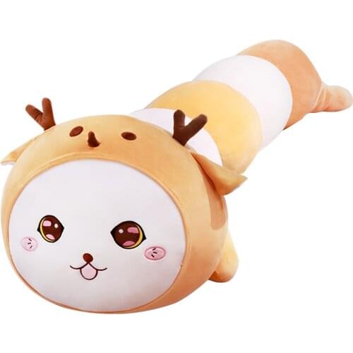 Huggable Big Long Cute Cat Plush Toy Soft Cartoon Animal Brown Bear Stuffed Elephant Doll Boyfriend Pillow Kids Girl Gift