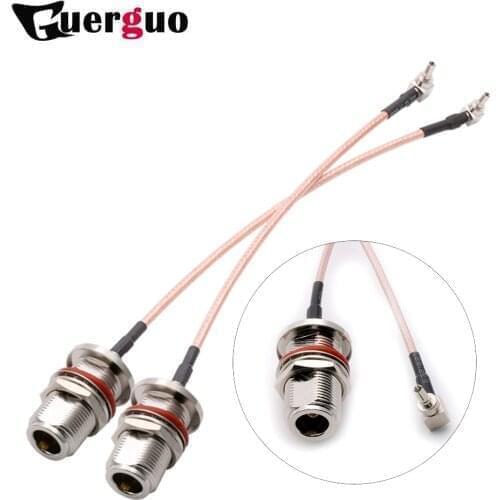 Customized CRC9 Right Angle to N Type Female Bulkhead Pigtail Adapter RF Pigtail Cable 3G Router Antenna Cable Cable Connector