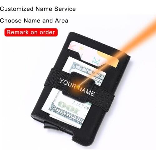 DIENQI Customize Rfid Card Holder Wallets Mens Fashion Engraving Money Bag Male Slim Mini Personalized Wallet Magic Small Purse