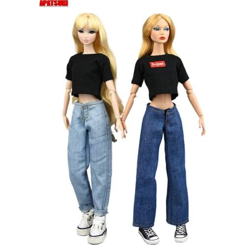 Fashion Denim Jeans Harem Pants Flare Pants For Barbie Doll Clothes Outfits Trousers 1/6 BJD Accessories Kids DIY Toys