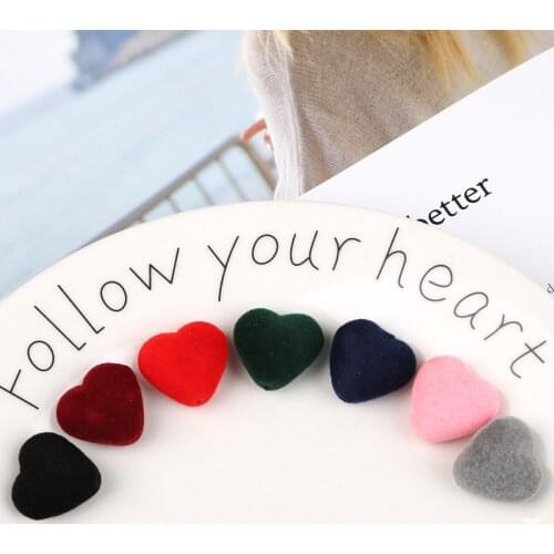 Soft Velvet Heart Pendant Multi-Colored Hole Size 1.5mm 10/20pcs Used For DIY Earrings Bracelets Necklaces Jewelry Crafts