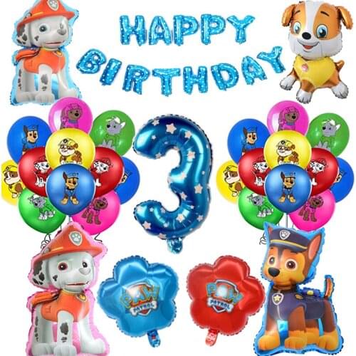 Paw Patrol Dog Toys Set Balloons Birthday Chase Skye Marshall Boy Girl Aluminum Film Balloon Childrens Party Supplies Gifts