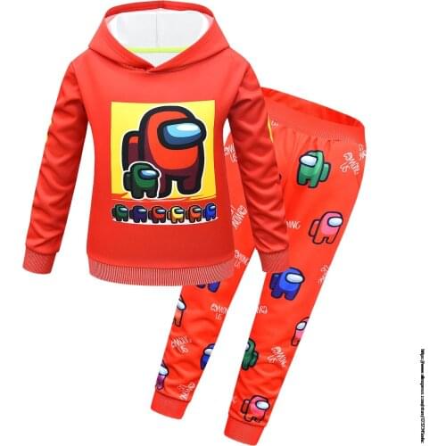 Game Among Us New Cotton Clothing Childrens Boys And Girls Cartoon Print Entertainment Shirt Top Sports Hoodie + Corset