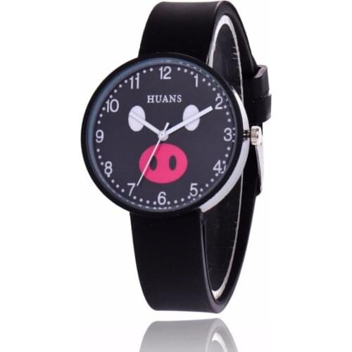 A new jelly childrens watch cartoon cute little girl piggy student couple tiny fresh quartz watch