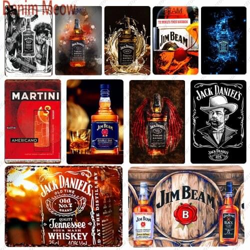 New Style Retro Whiskey Plaque Metal Signs Vintage The Worlds Finest Bourbon Plate Bar Casino Pub Wall Stickers Home Decor WY23