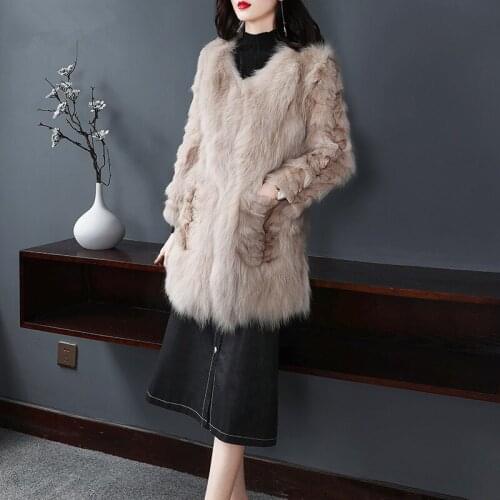 Clothes Real Fox Fur Winter Coat Vintage Long Coats and Jackets Women Korean Jacket Chaqueta Mujer MY1037