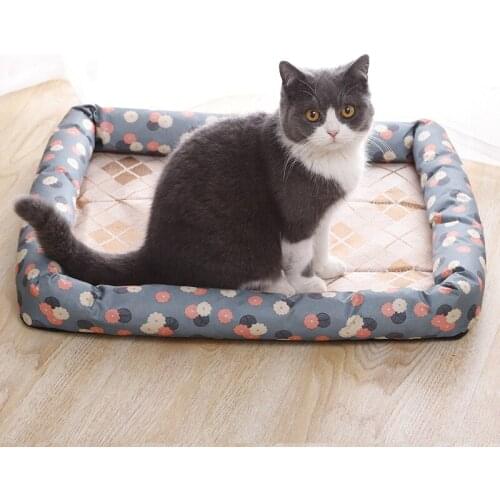 Summer Cooling Pet Dog Mat Ice Pad Dog Sleeping Resting Bed Mats For Dogs Cats Pet Kennel Washable Cool Cold Silk Bed For Dog