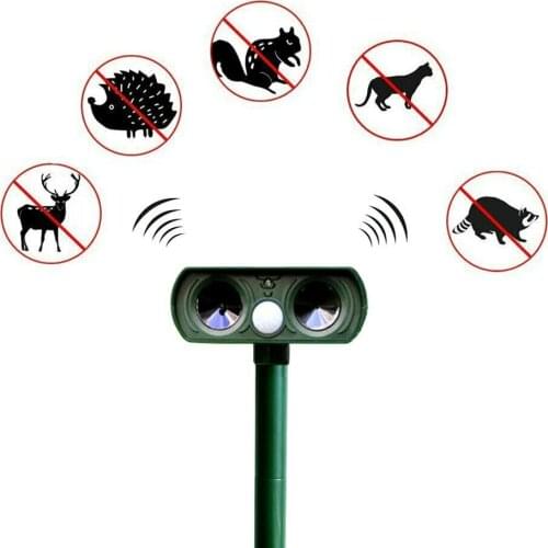 Animal Repellent Ultrasonic Animal Repeller Solar Powered Waterproof Cats Birds Repellent For Garden Yard Farm High Quality