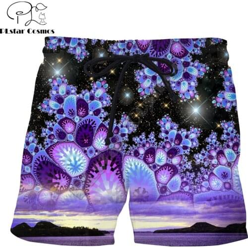 PLstar Cosmos 2019 New summer vibes shorts Purple Diamonds Sky 3D Printed Male/Female streetwear Casual Shorts Drop shipping