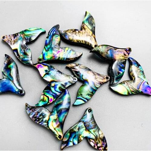 5PCS Natural Abalone Shell Pendants Charms Fishtail Shell Pendants for Jewelry Making DIY Necklace Earring Accessories 20*20mm