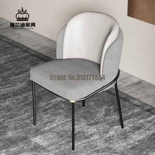 Light luxury Nordic home post-modern minimalist dining chair stool backrest net red casual makeup chair fabric restaurant chair