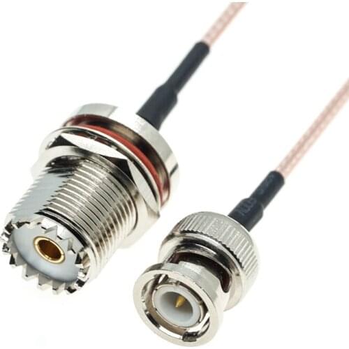 UHF Female SO259 Nut BUlkhead To BNC Male Plug Jumper RF Coaxial RG316 Extension Cable Pigtail