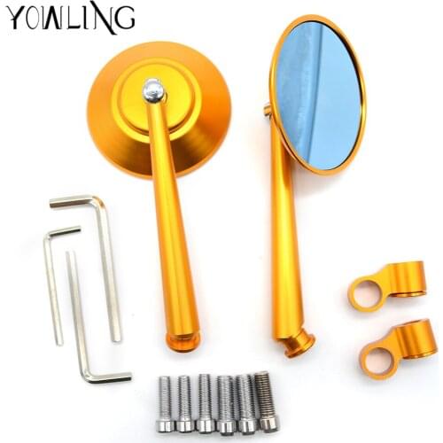 YOWLING Universal motorcycle accessories mirrors round mirror motorcycle long stem for kawasaki yamaha suzuki ducati honda