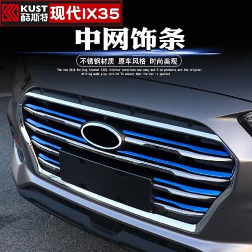 High-quality stainless stee And Abs Chrome In The Network To Change The Decorative Net Color Stickers For Hyundai IX35 2018 2019