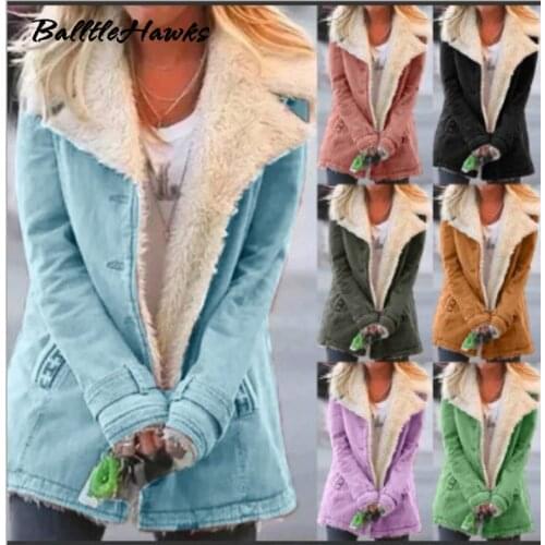 Winter Jean Jacket for Women Fall Pocket Vintage Jean Coat 2021 New Fashion Vintage Solid Color Casual Coat Trend Street Style